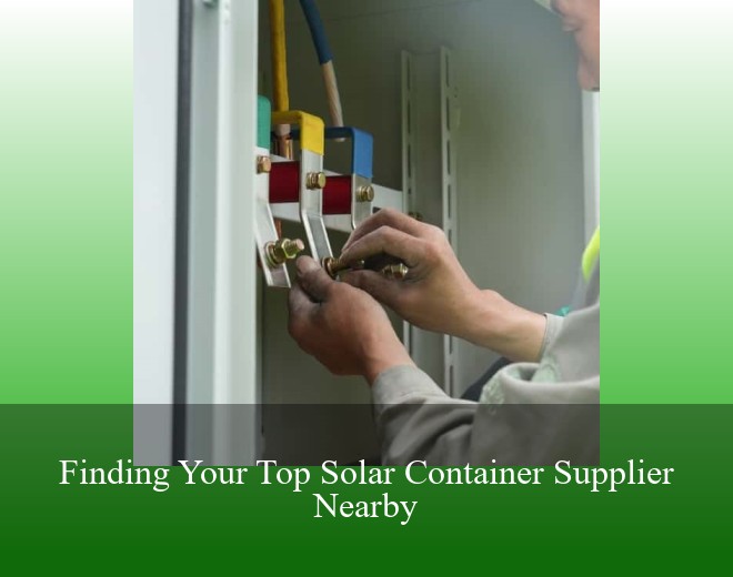 Finding Your Top Solar Container Supplier Nearby